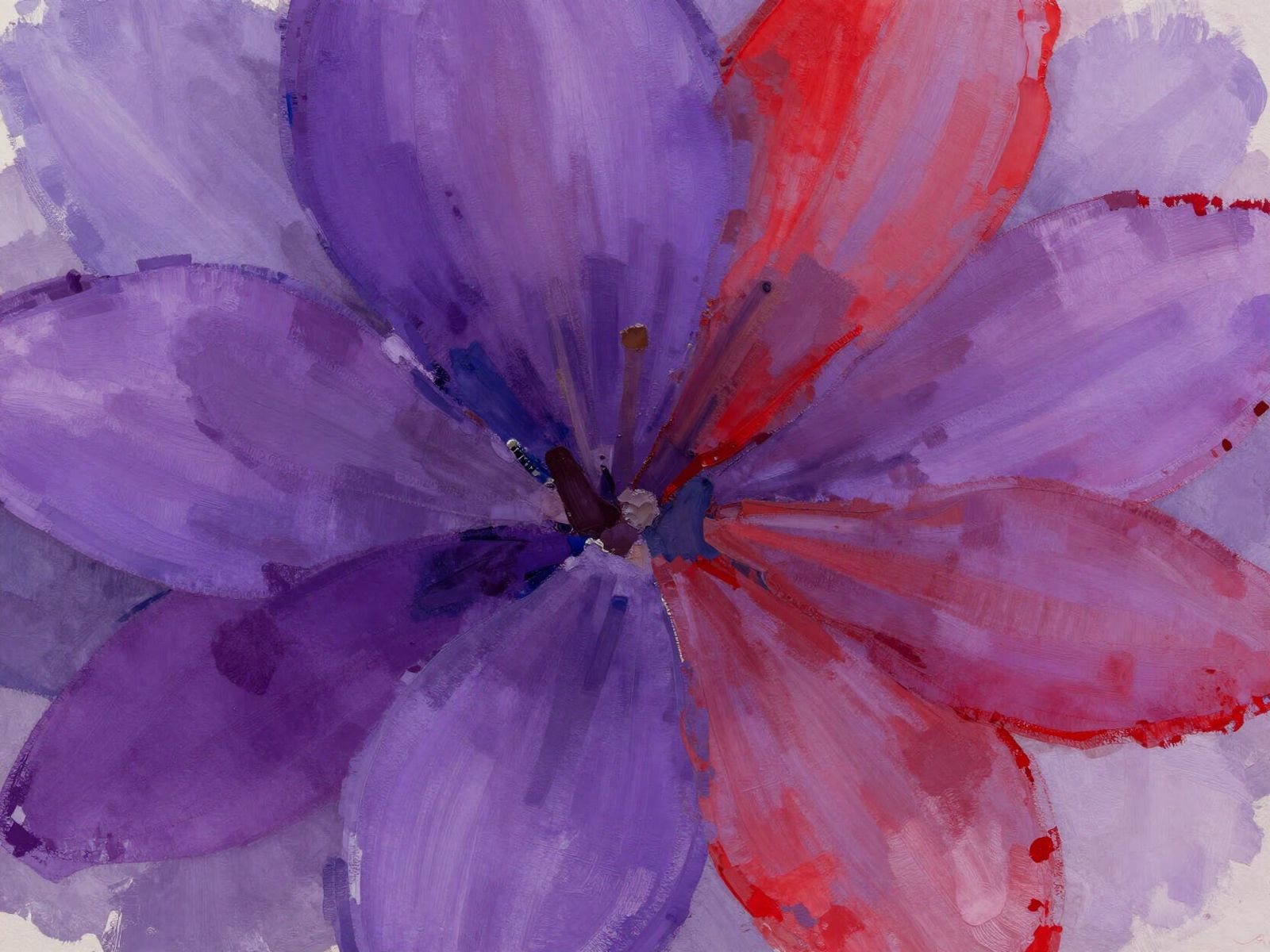 Vibrant Abstract Floral Pattern with Expressive Brushstrokes