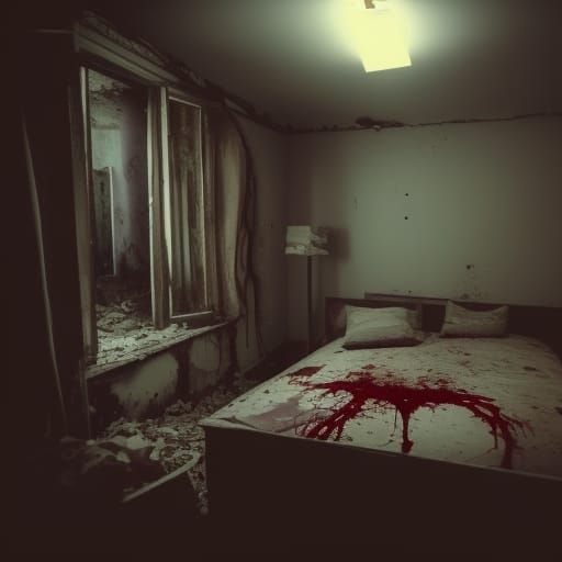 Horrorcore: Abandoned Bedroom with Bloody Bed
