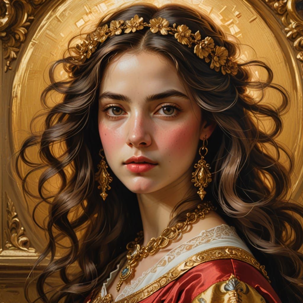 Elegant Baroque Portrait with Golden Lighting