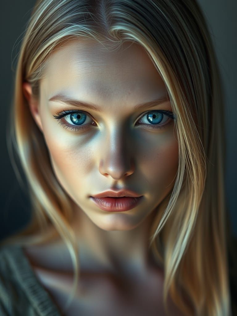 blonde hair / blue eyes