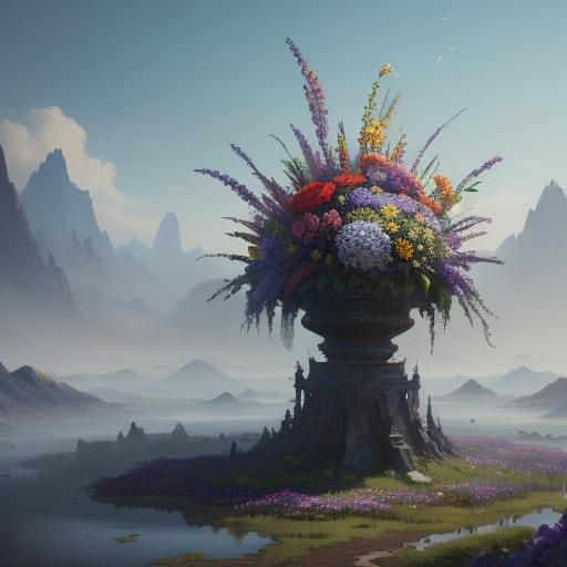 Enchanted Floral Fantasy in Vibrant Splendor