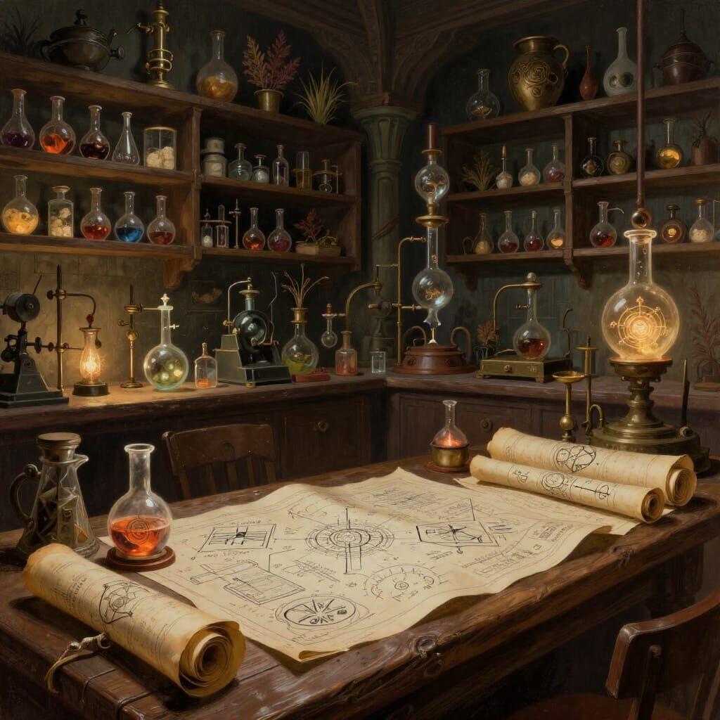 Alchemist's Guild Laboratory: Detailed Concept Art