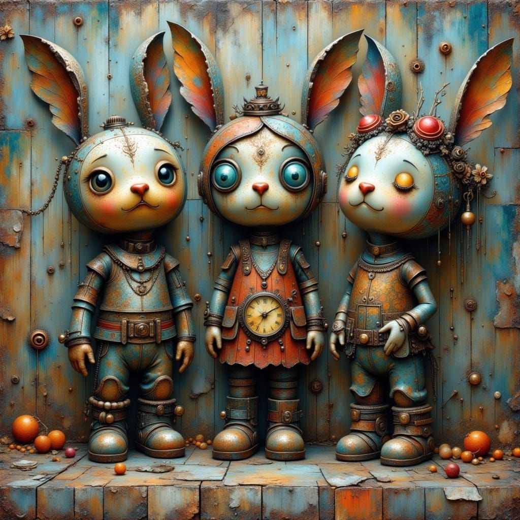 Fairy Punk Toys Assembled from Vintage Parts