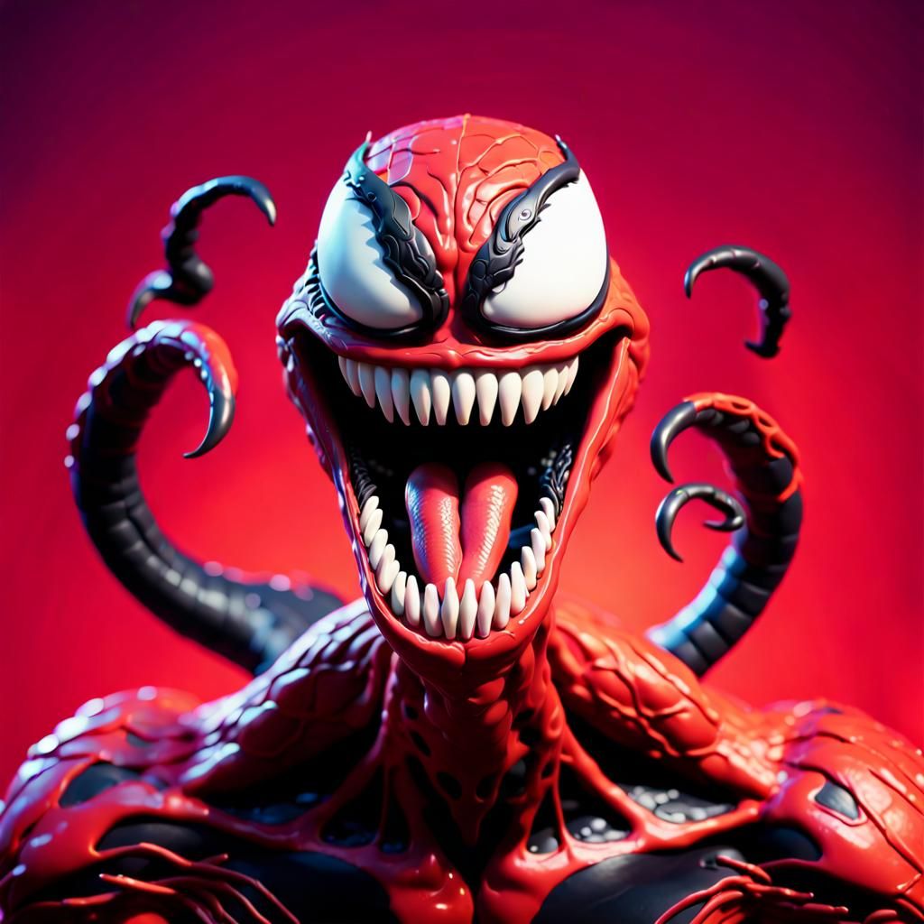 Carnage Venom Claymation in 3D Digital Art
