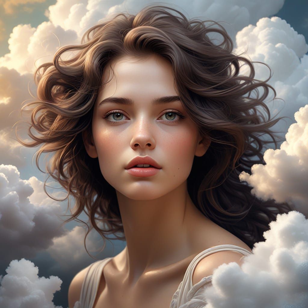 Surreal Dreamer Lost in Ethereal Clouds