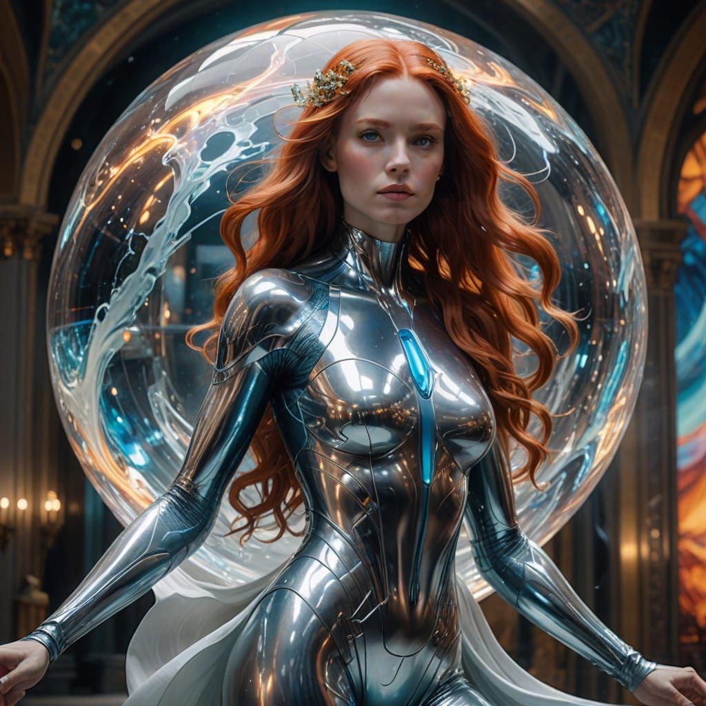 Serenely Empowered Goddess of the Cosmic Glass Marble Univer...