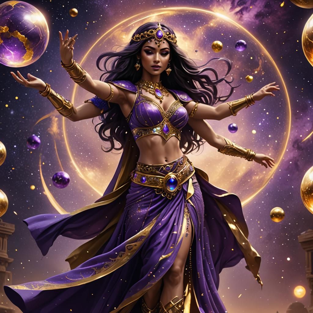 Four-Armed Goddess in Galactic Fantasy Art