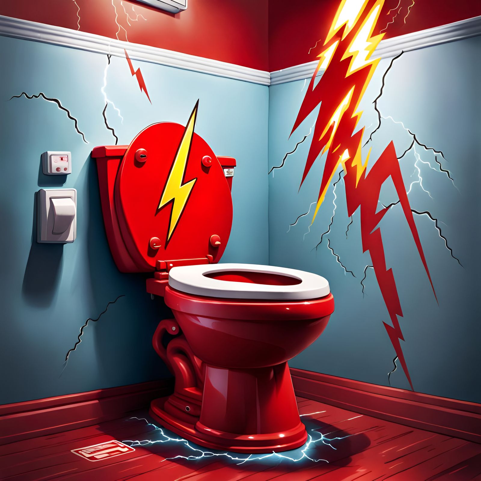 Absurd Chibi Toilet Seat as Comic Book Art