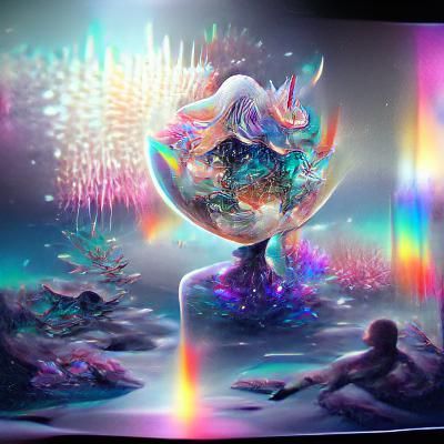Opalescent End of the World: Holographic Cosmic Illustration