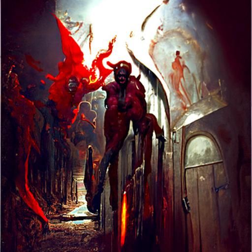 Demonic Entrance to Hell in Horror Art Style