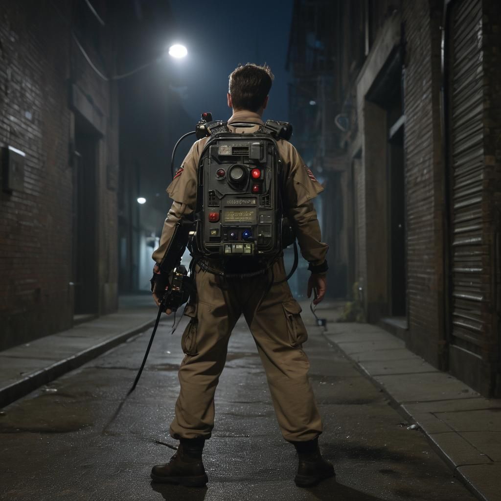 Ghostbuster Ray Stantz in Film Noir Style
