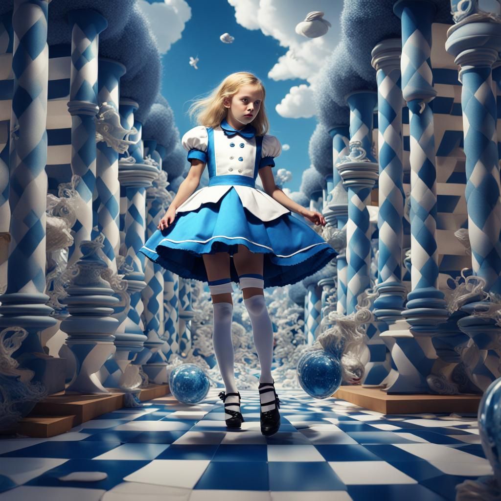 Alice in Surreal World, Detailed Matte Painting