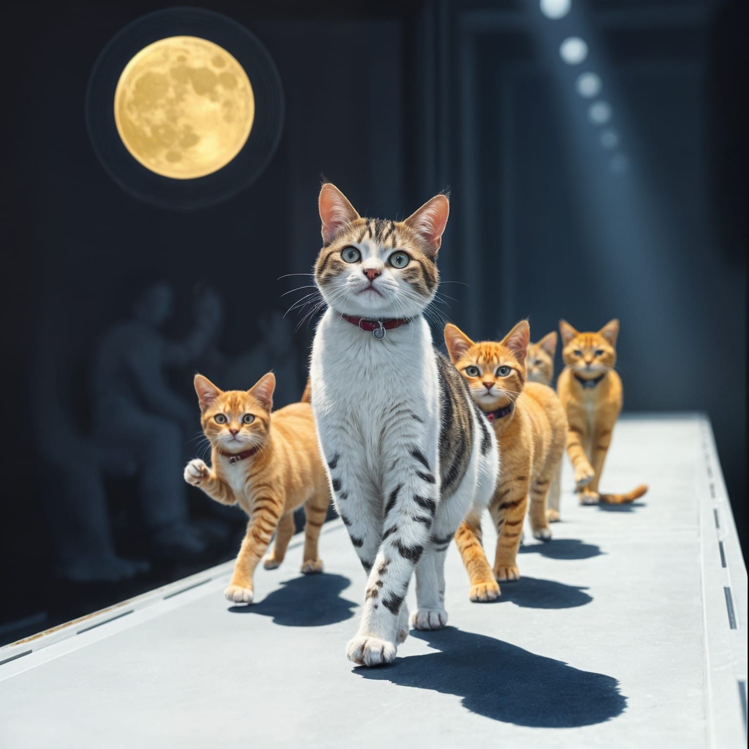 Let's the cats walk on the catwalk