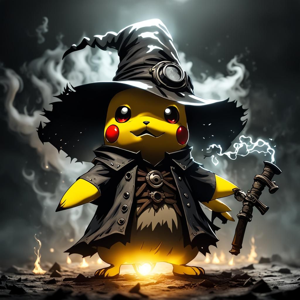 Pikachu in Plague Doctor Mask, Grim Dark Art
