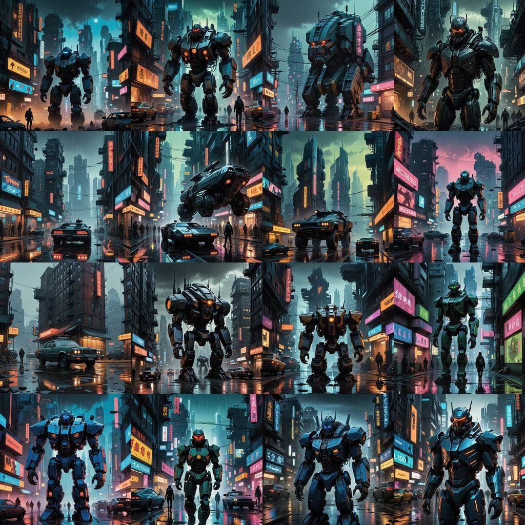 Cyberpunk Titan Ronomis Prime Reigns Supreme in Neon-Lit Met...