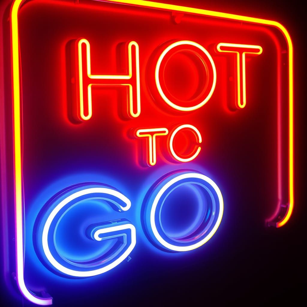 Glowing 80s Retro Futuristic Neon Sign in Bold Cursive Font