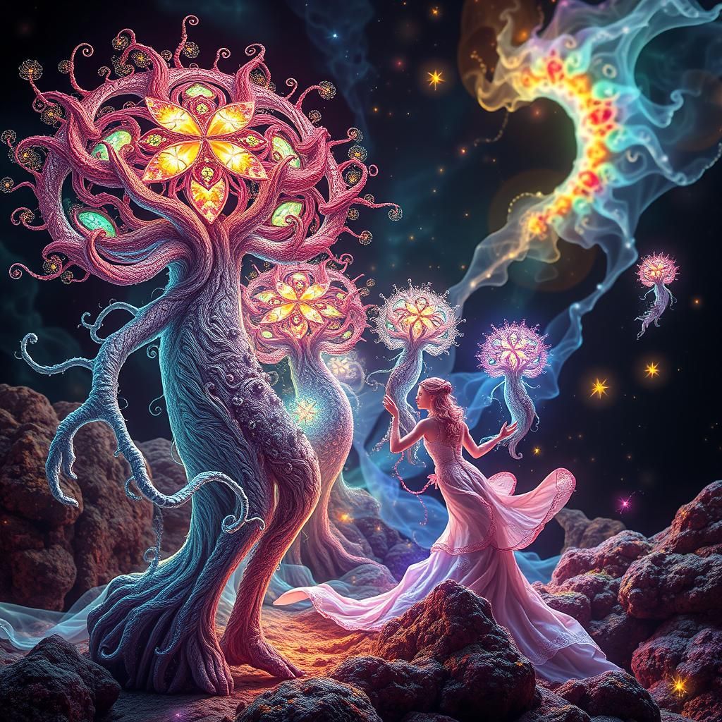 Chromatic Fractal Formations in Dystopian Style