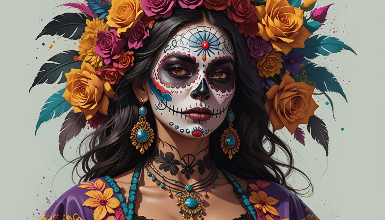 Vibrant Mexican Goddess Channels Day of the Dead Spirit in C...