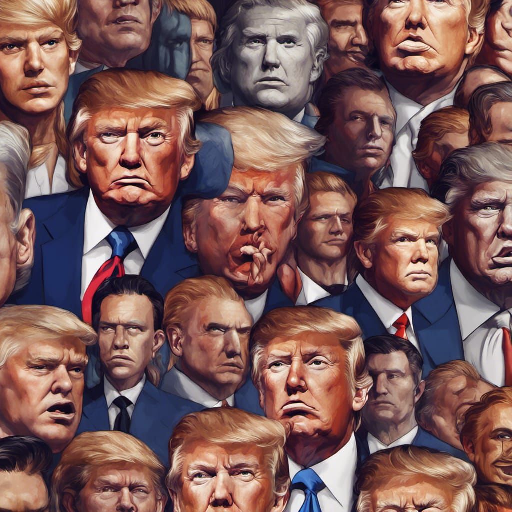 Donald Trump Mugshot Pop Art Collage