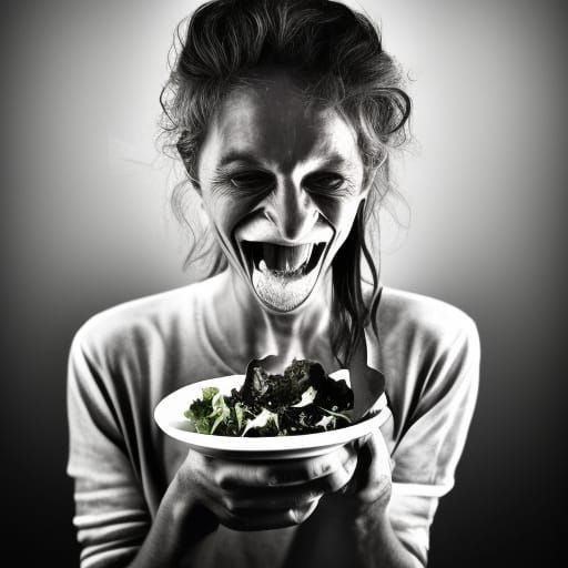 Radioactive Woman Laughing: Close-Up Portrait