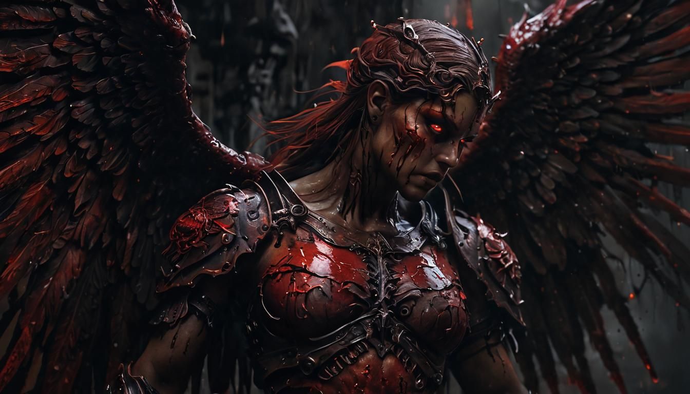 Blood Angel Collecting Souls in Dark Realm