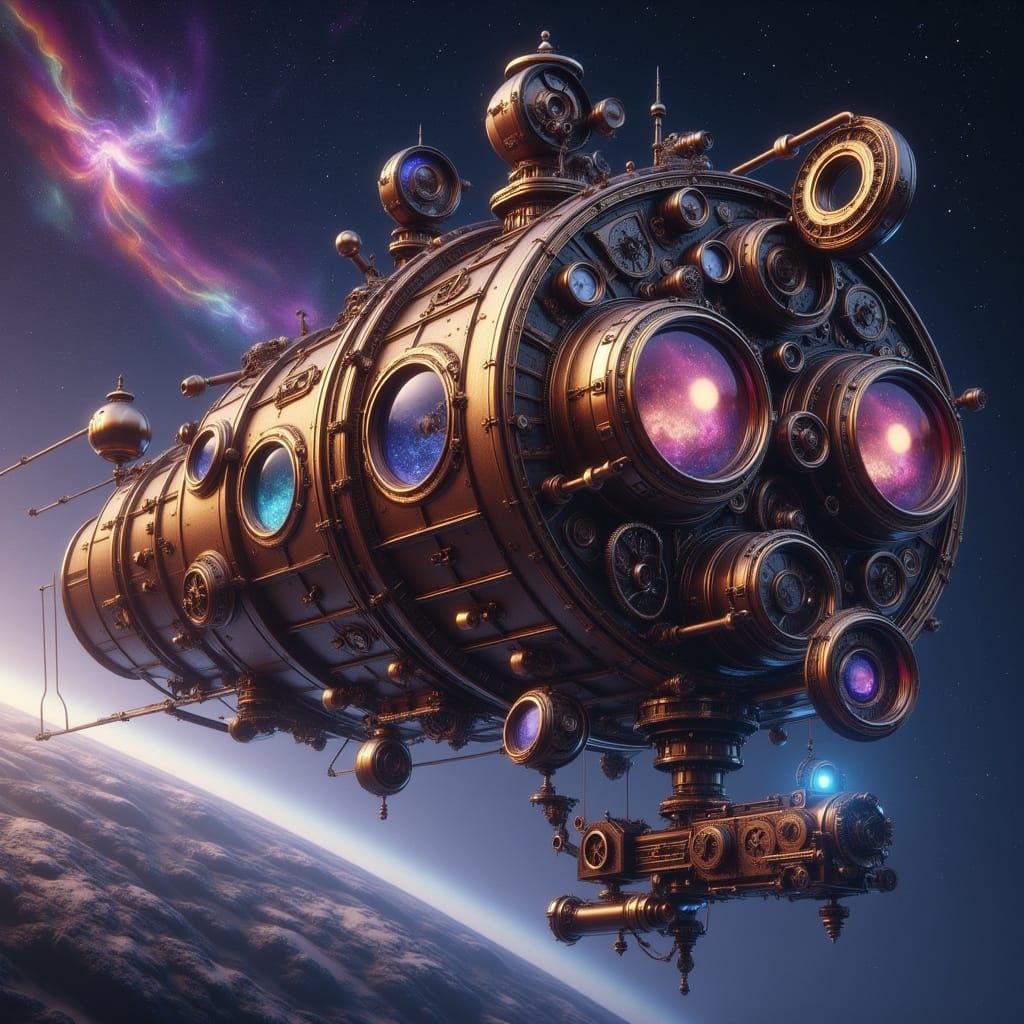 Steampunk Mothership, HMS Intrepid in Cinematic Style