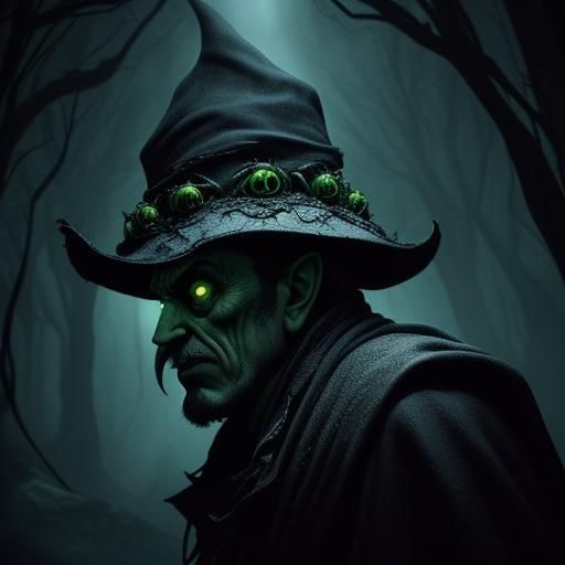 Cthulhu Cultist Wizard Super Mario in Dark Fantasy Art