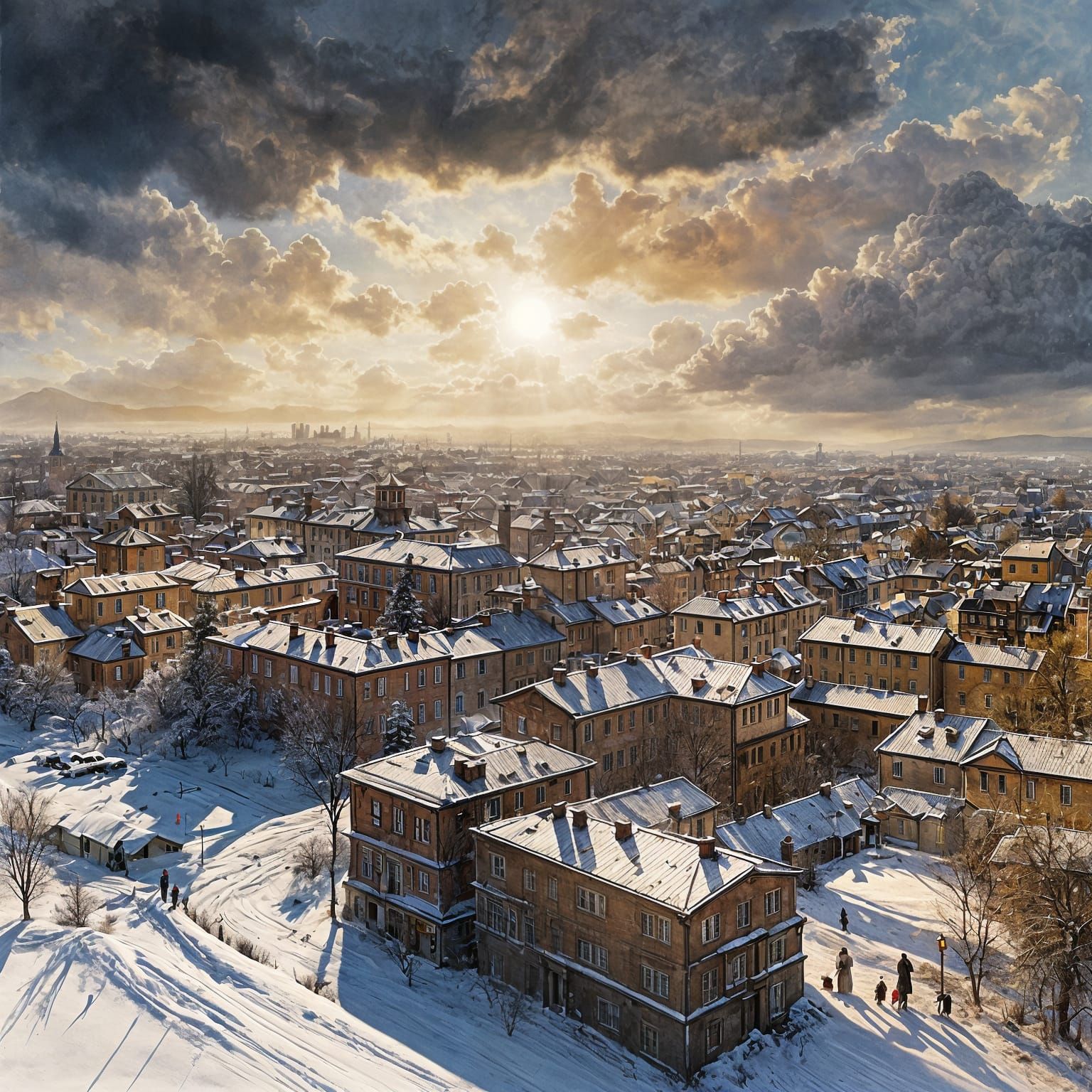 Impressionist Masterpiece in Gouache Style with Thick Brush ...