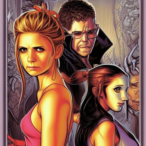 Buffy and Spike Love in Comic Book Style