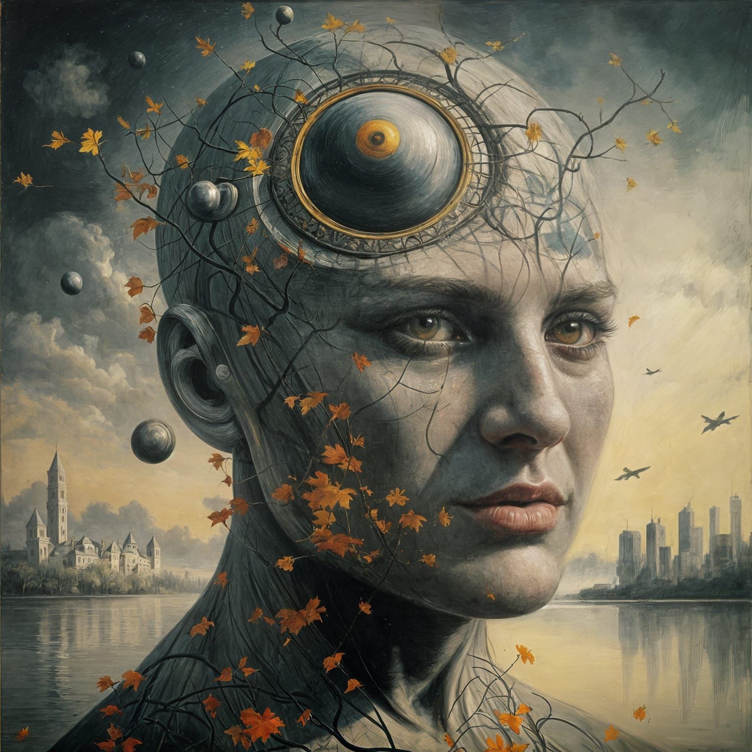 Abstract Oil Painting in the Style of Richter