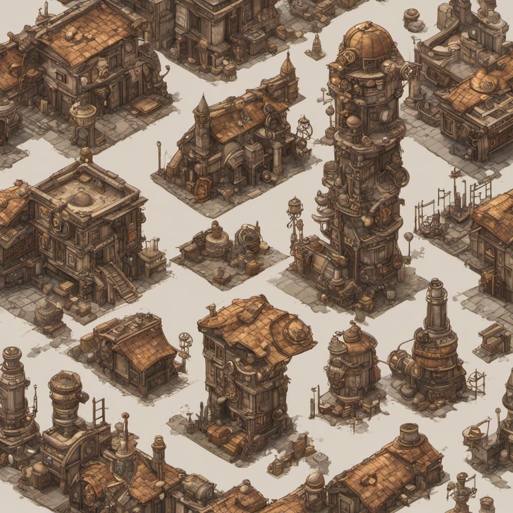 Steampunk buildings