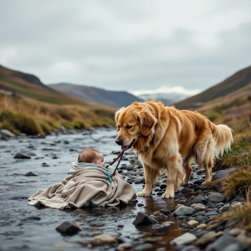 Golden Retriever Rescues Baby: Cinematic Realism