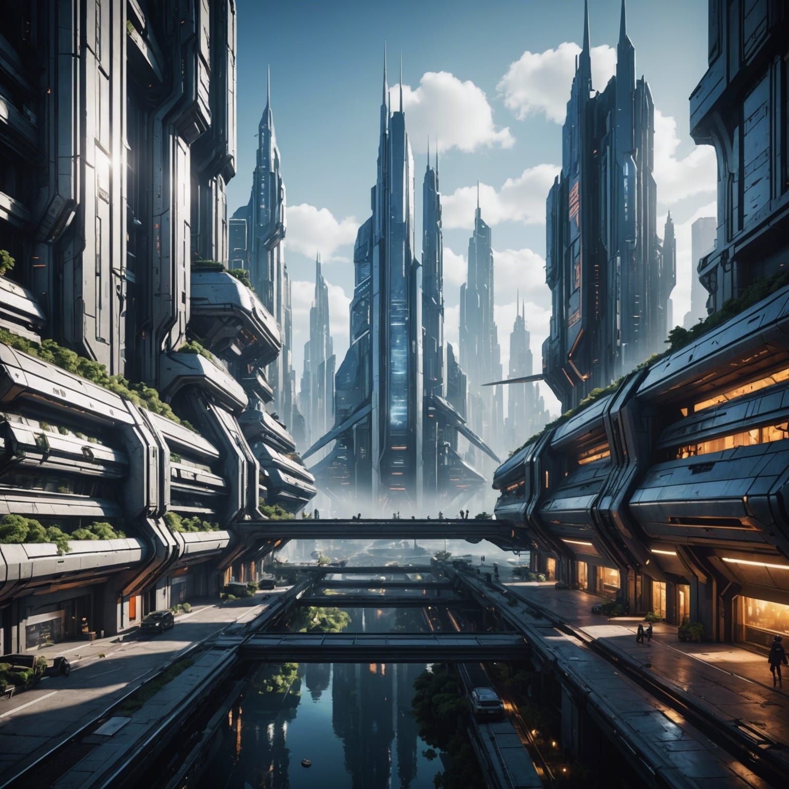 Futuristic Cityscape Rendered in Unreal Engine