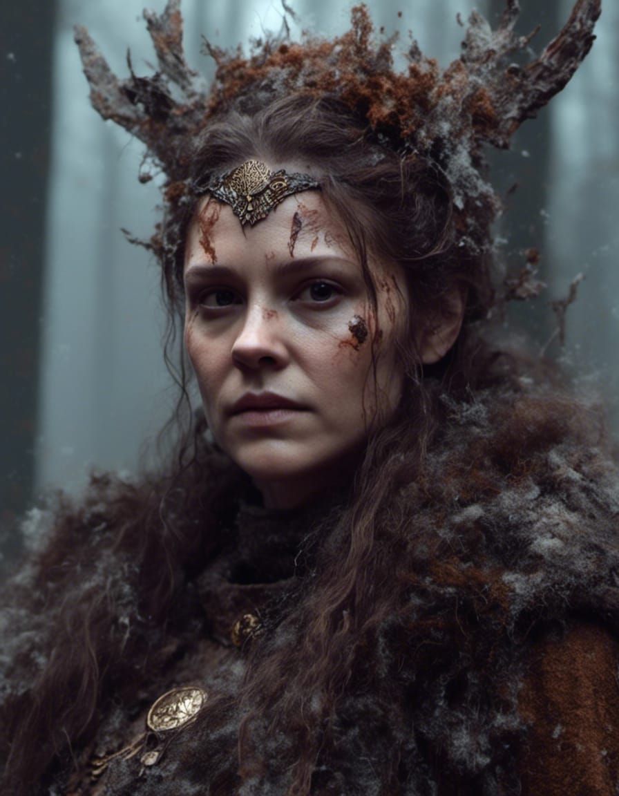 Fantasy Forest Witch Portrait in Video Game Art Style