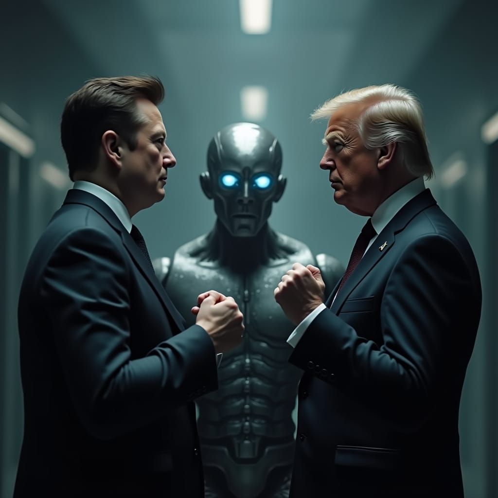 Elon Musk and Donald Trump vs Android Mark Zuckerberg in a D...
