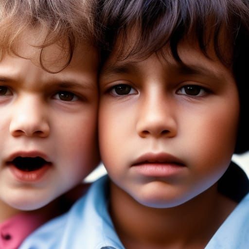 Child's Grief: Emotional Close-Up Portrait