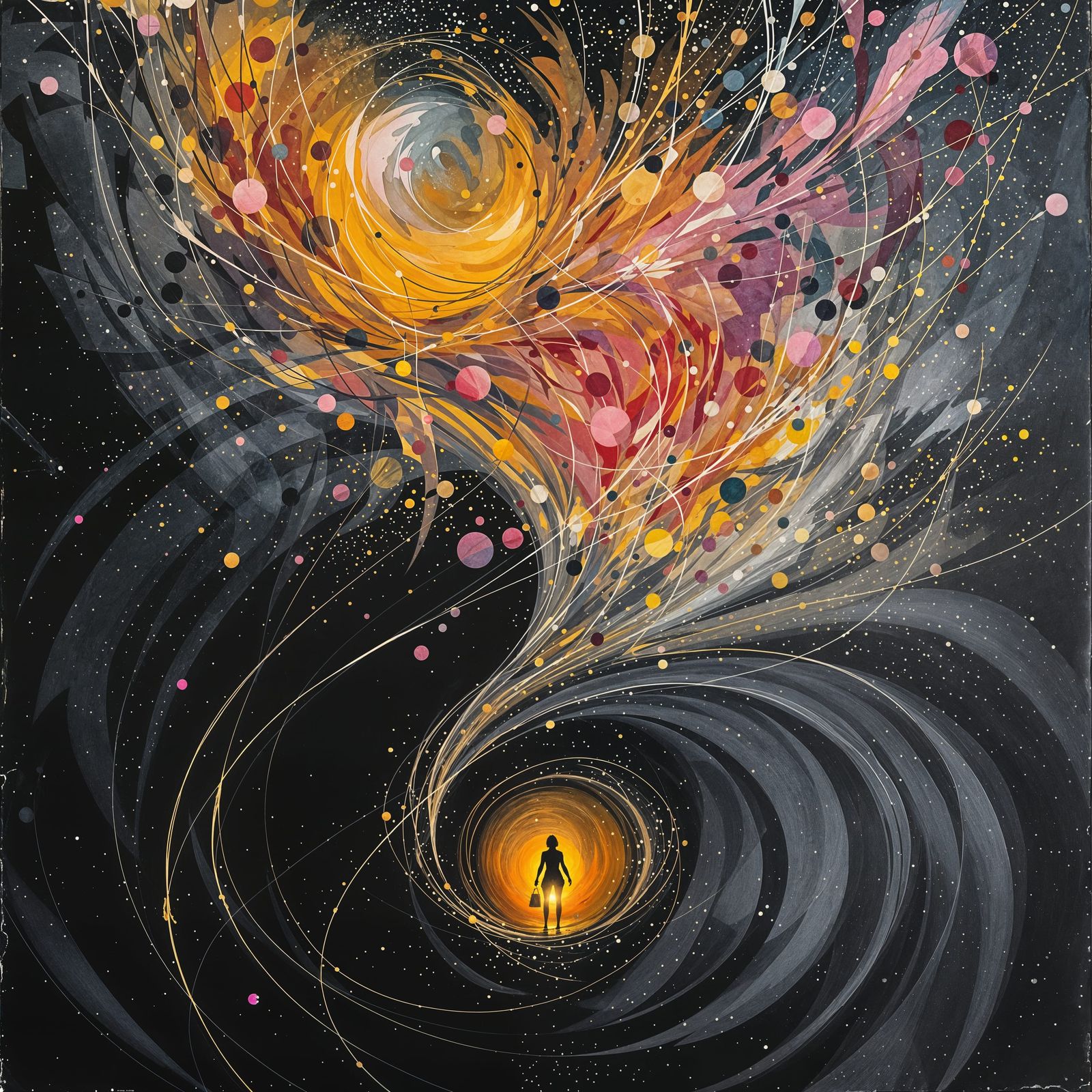 Radiant Icon of Vibrant Freedom in Encaustic Style