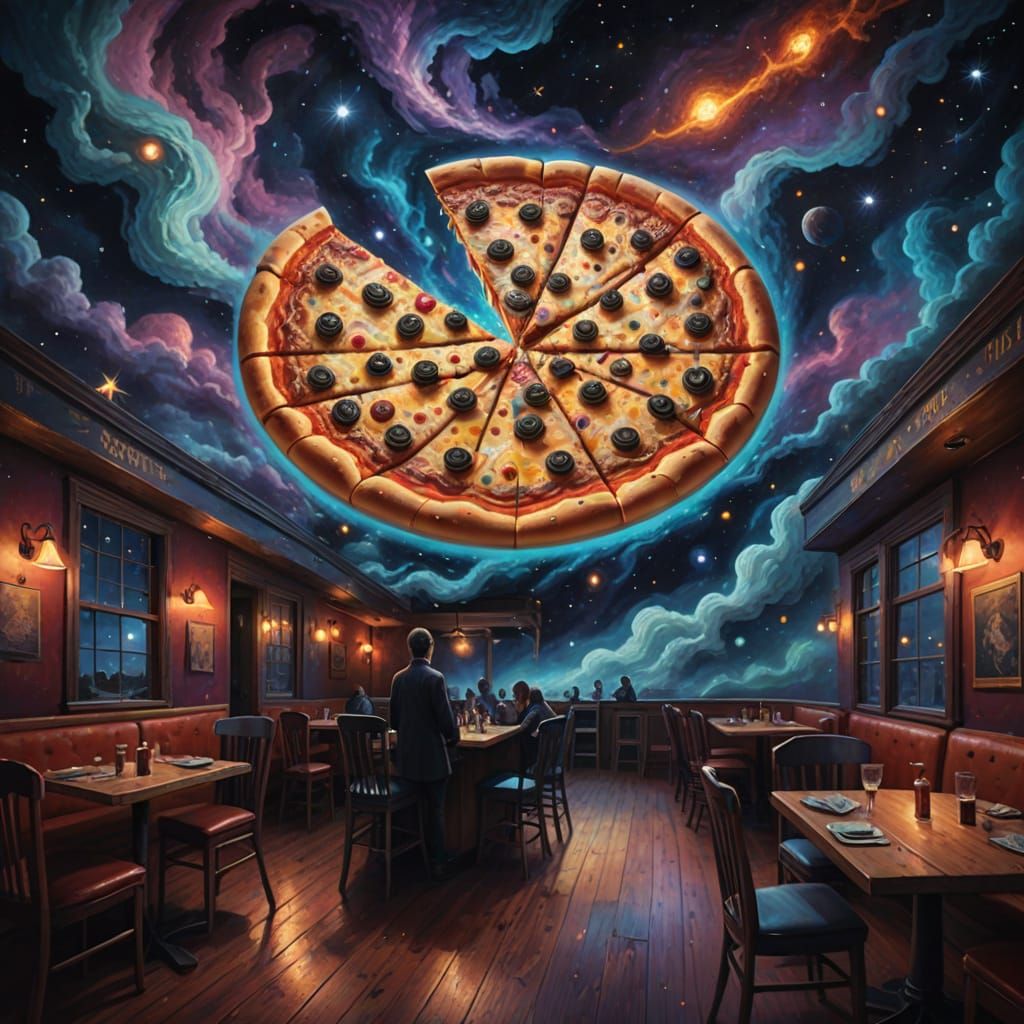 Haunted Pizza Restaurant Floating Through the Cosmos