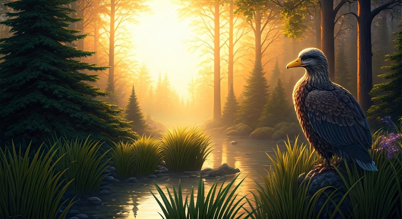 Ethereal Golden Hour Fantasy Scene