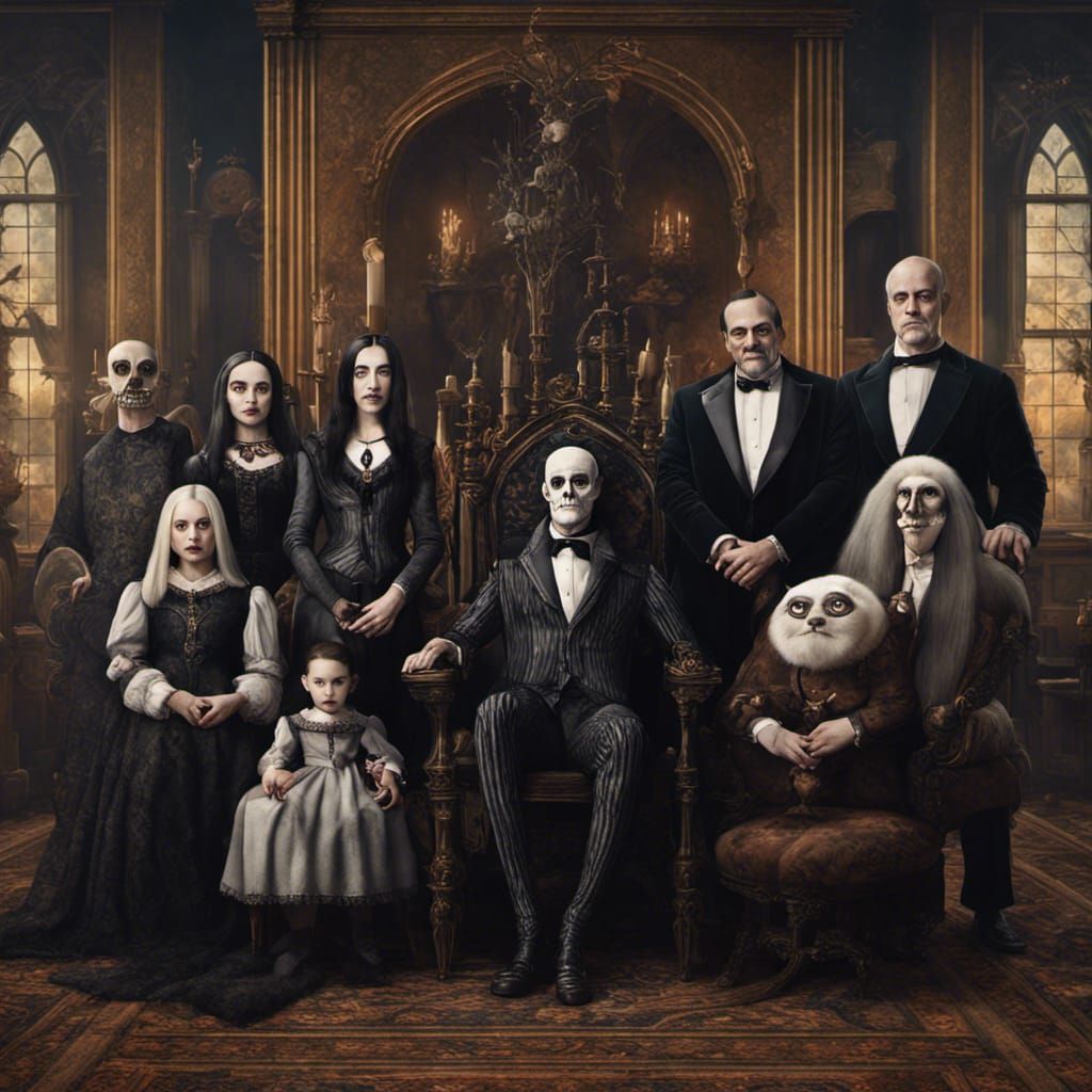 Addams Family Portrait as Renaissance Painting