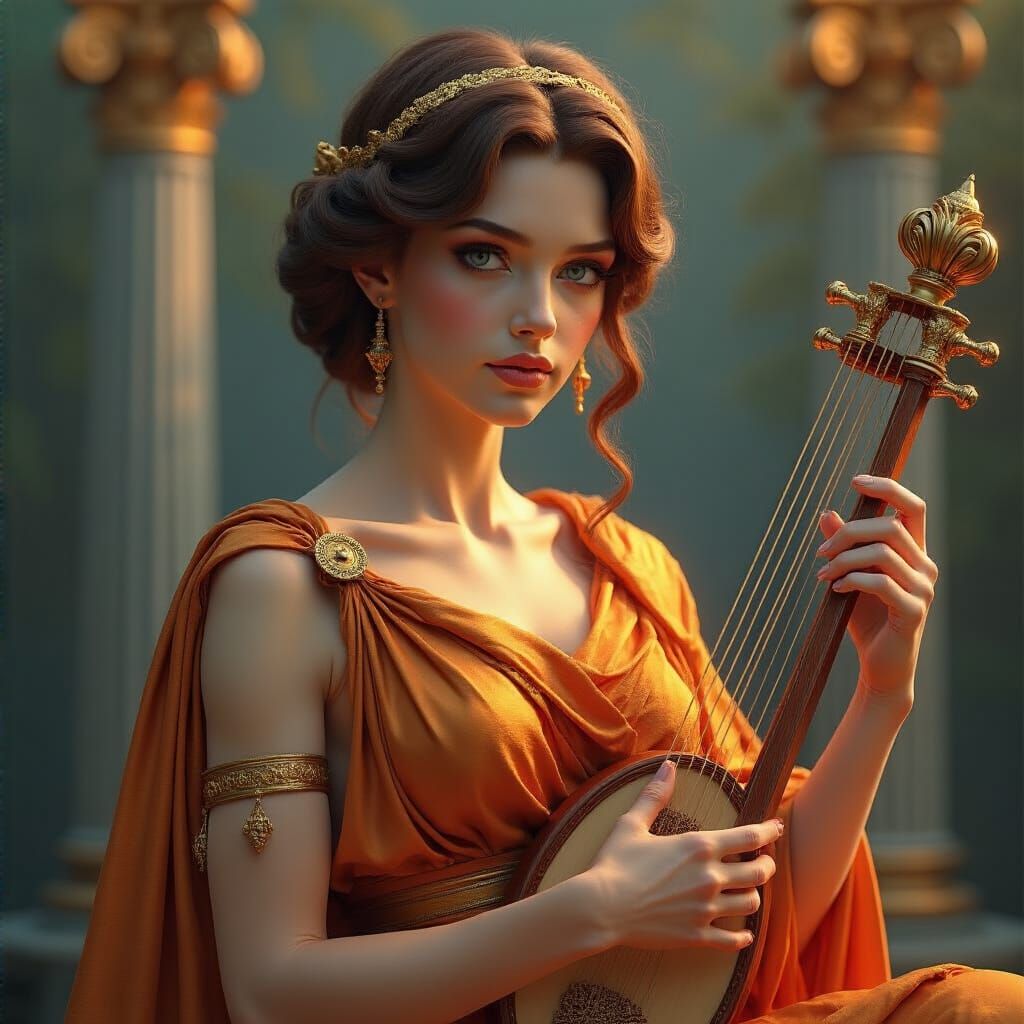 Apollonis: Greek Goddess in Art Nouveau Style