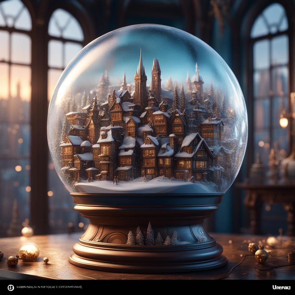 City in a Snowglobe Matte Painting