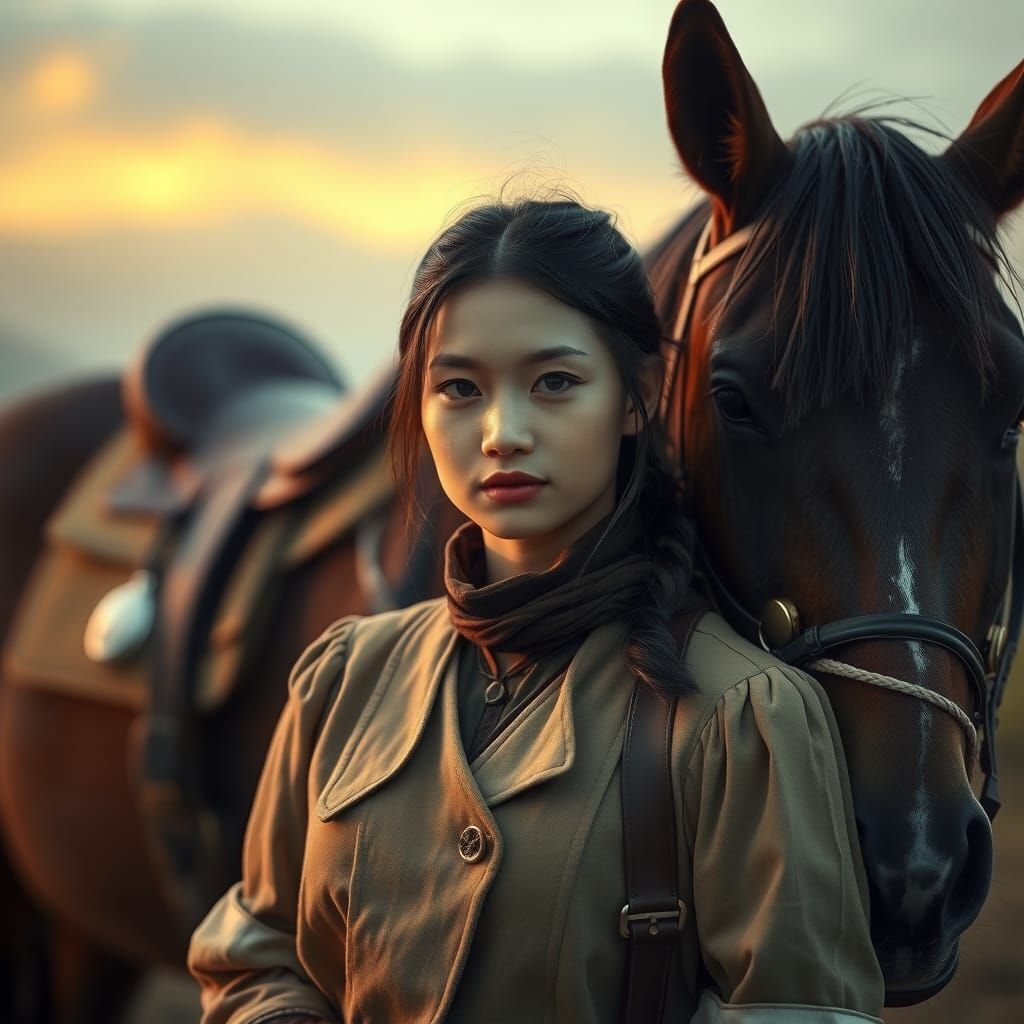 Equestrian Portrait in Hyperrealistic Style