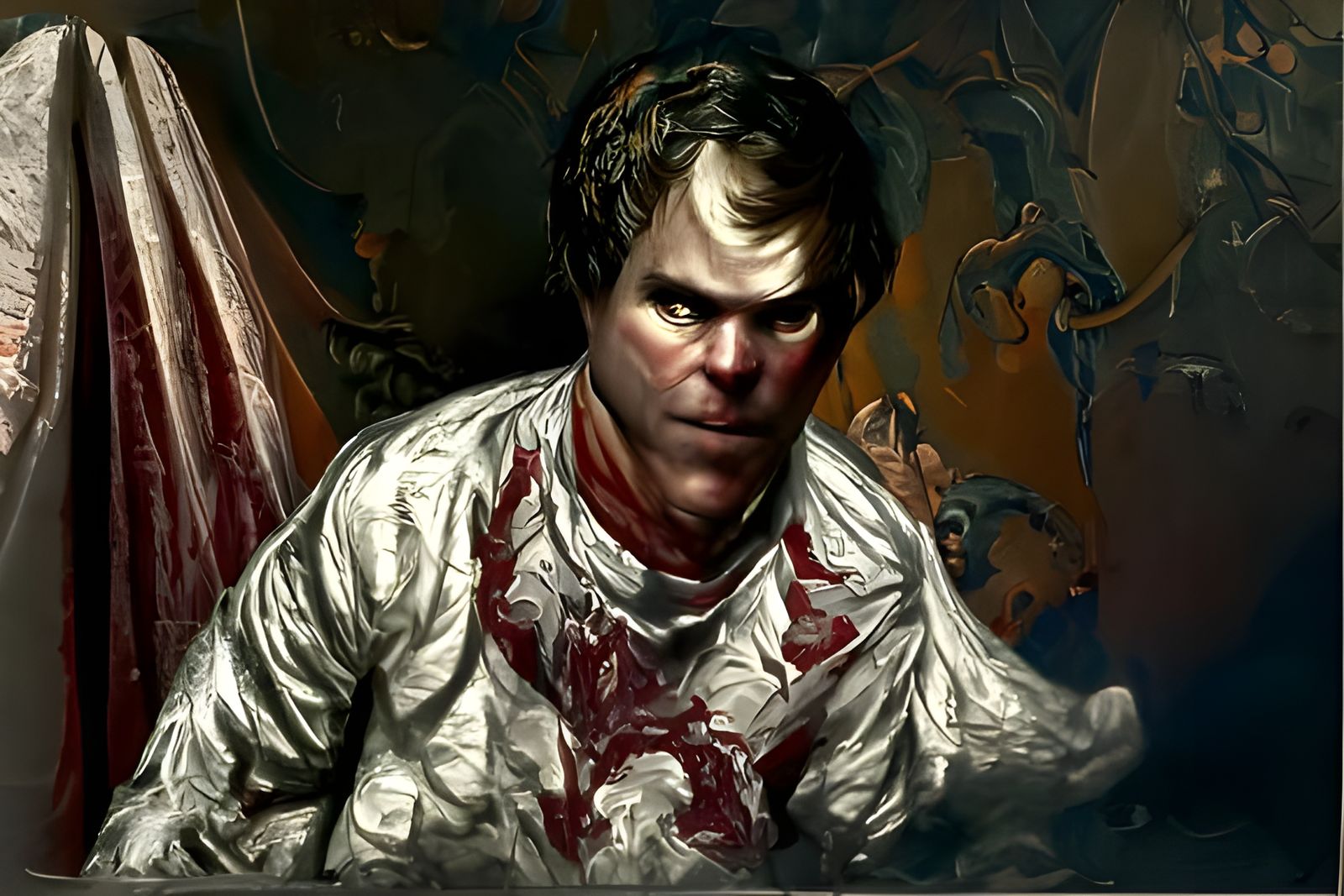 Horror Scene in Style of Gustave Doré Oil Painting