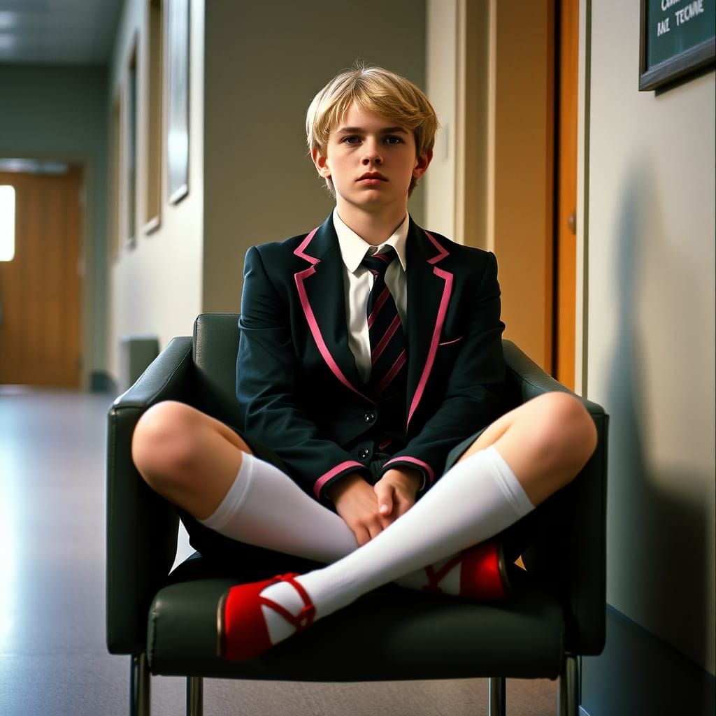 Cinematic Portrait of Ethan in School Uniform