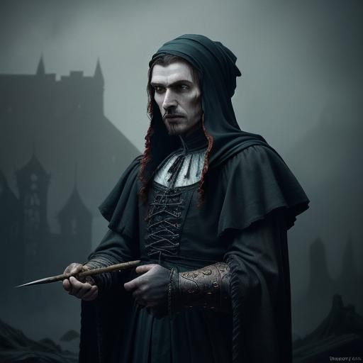 Dracula Portrait in Dark Fantasy Style