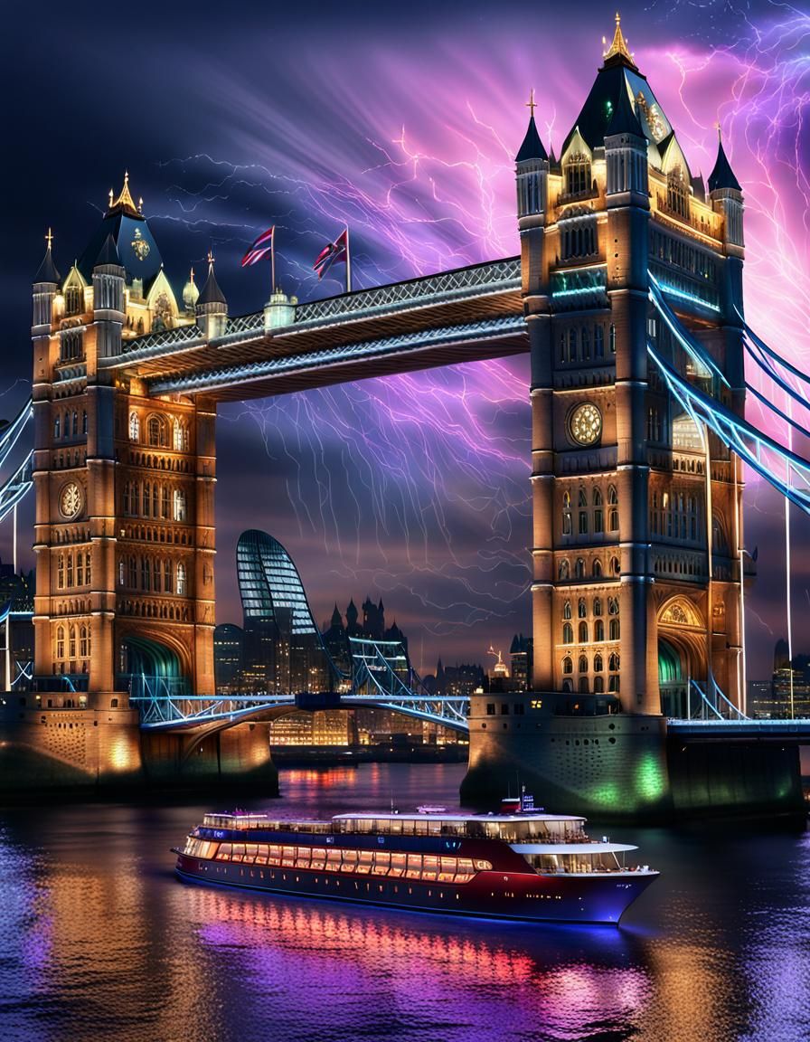 London Skyline at Night: Photorealistic Octane Render