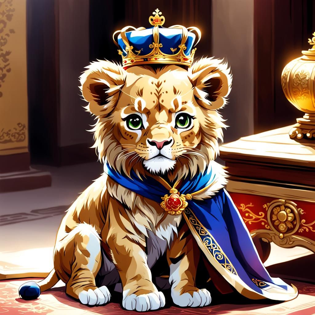 Lion Cub Prince in Anime Style