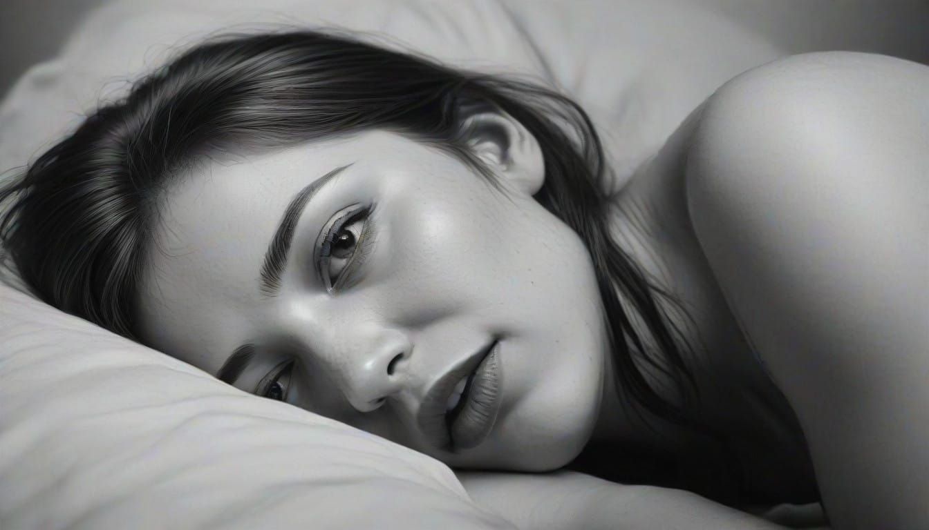 Melancholic Portrait in Hyperdetailed Charcoal Drawing