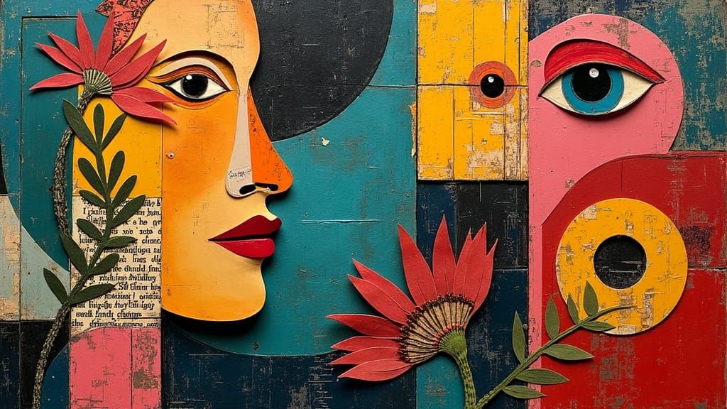 Abstract Collage in Geometric Style